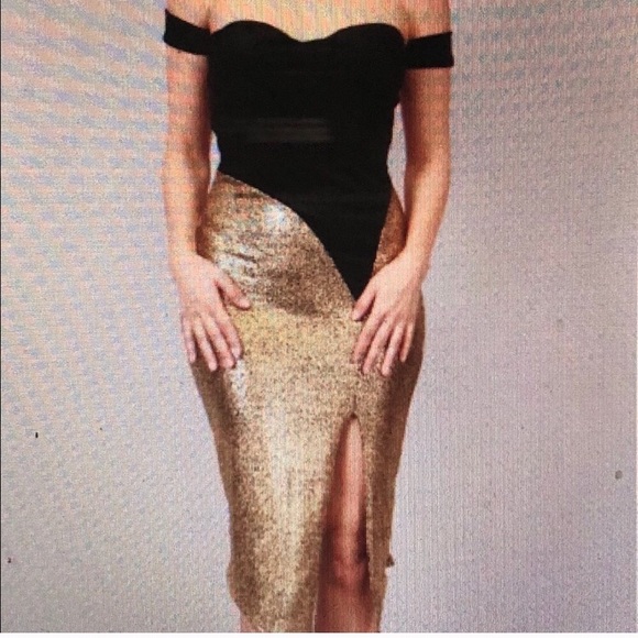 Black and gold party dress - Picture 2 of 5